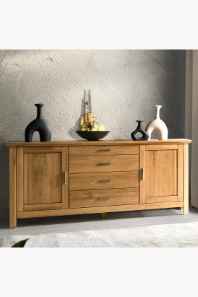 Massive Eichen-Kommode für Schlafzimmer und Wohnzimmer, naturholz, groß